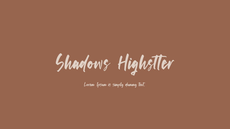 Shadows Highstter Font