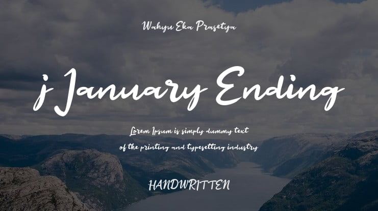j January Ending Font