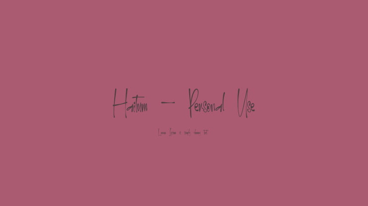 Haitum - Personal Use Font