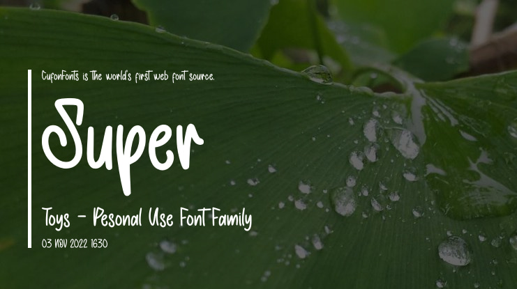 Super Toys - Pesonal Use Font