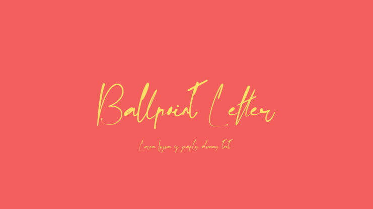 Ballpoint Letter Font