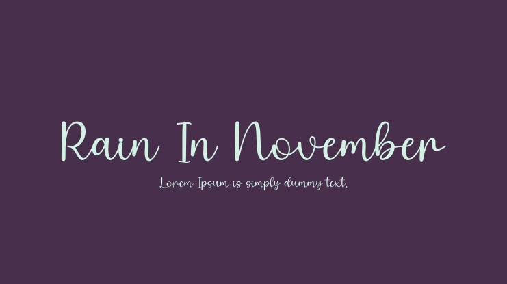 Rain In November Font