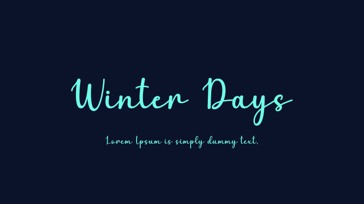 Winter Days Font