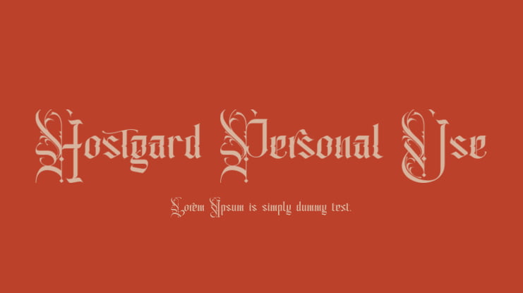 Hostgard Personal Use Font
