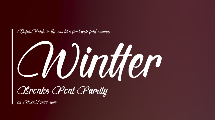 Wintter Bronks Font