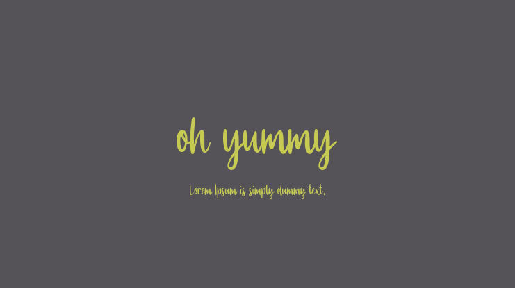 oh yummy Font