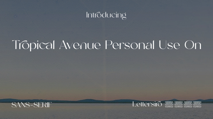 Tropical Avenue Personal Use On Font