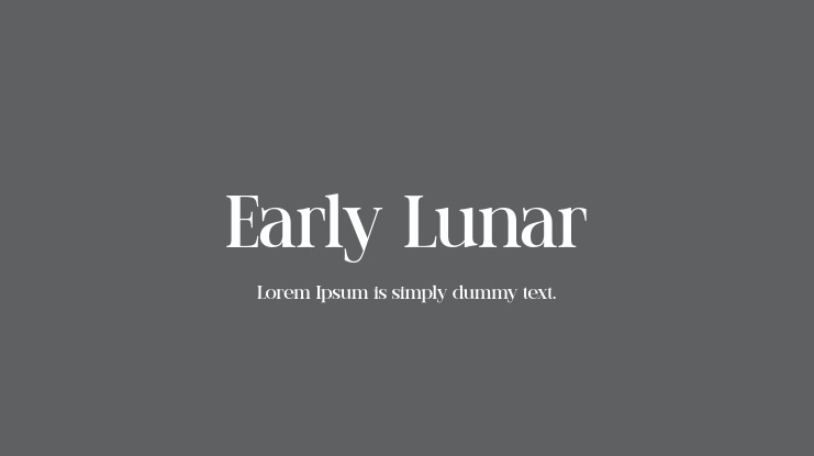 Early Lunar Font Family