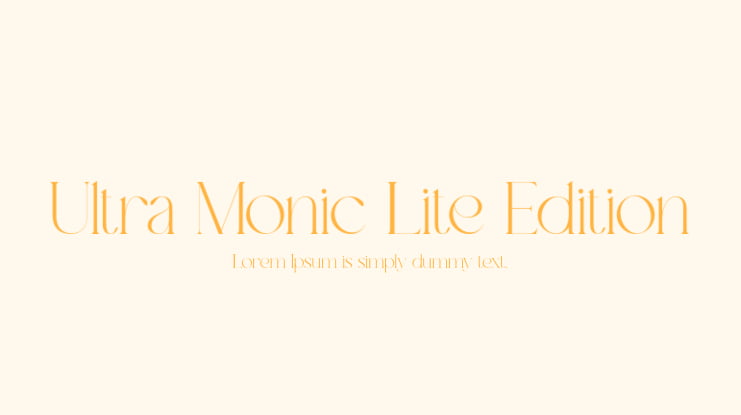 Ultra Monic Lite Edition Font