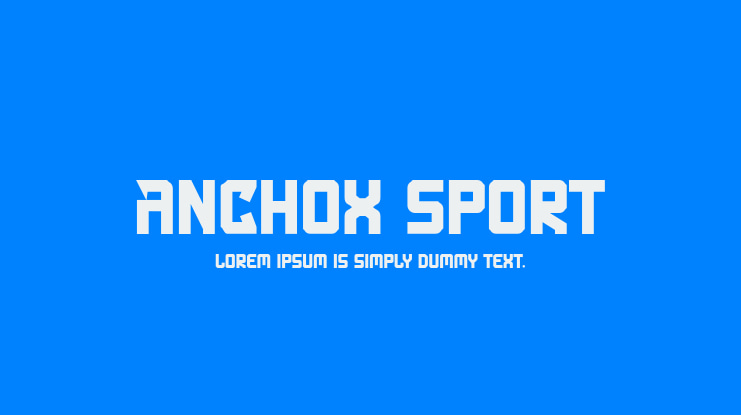 Anchox Sport Font