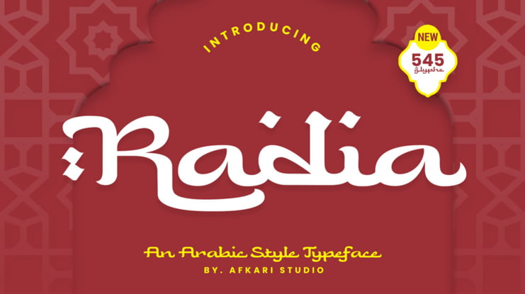 Radia - An Arabic Style Typeface Font