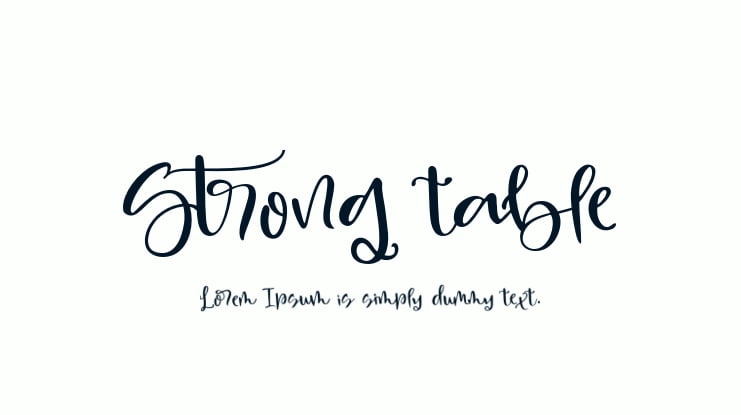 Strong table Font