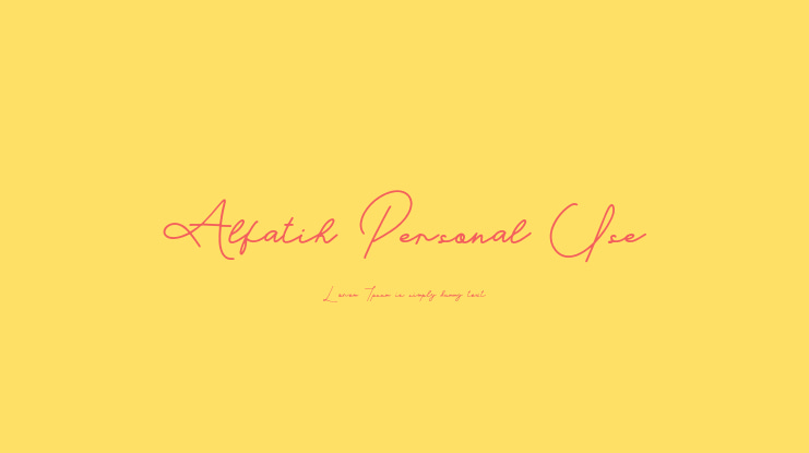 Alfatih Personal Use Font