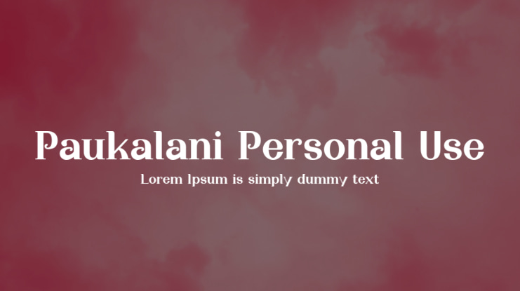 Paukalani Personal Use Font