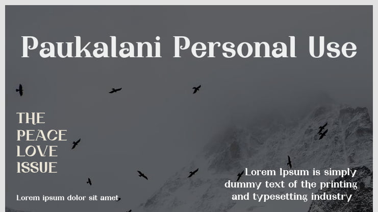 Paukalani Personal Use Font