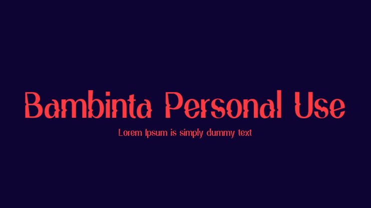 Bambinta Personal Use Font