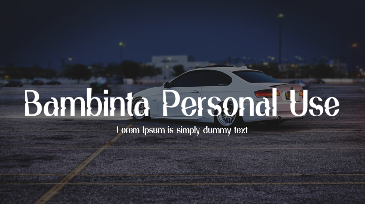 Bambinta Personal Use Font