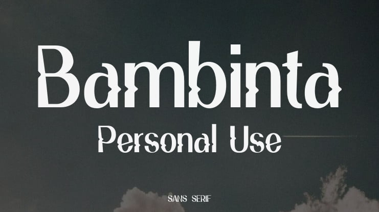 Bambinta Personal Use Font