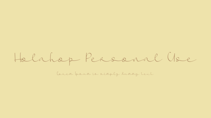 Holahop Personal Use Font