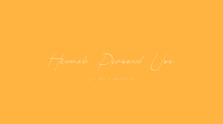Hevanola Personal Use Font