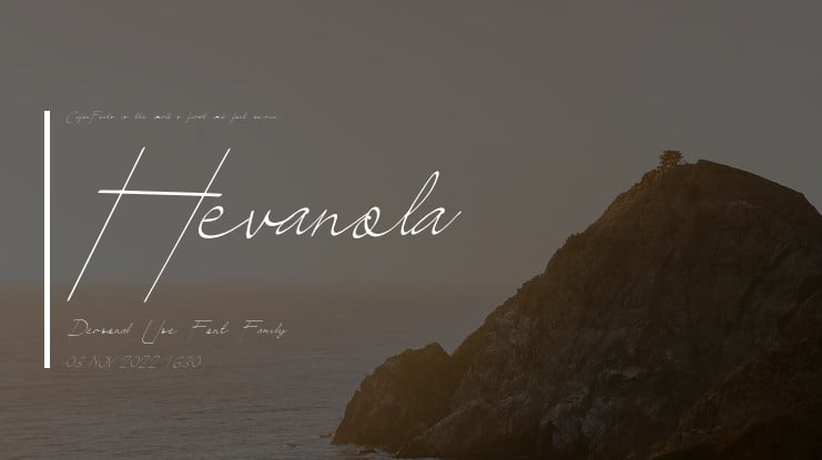 Hevanola Personal Use Font