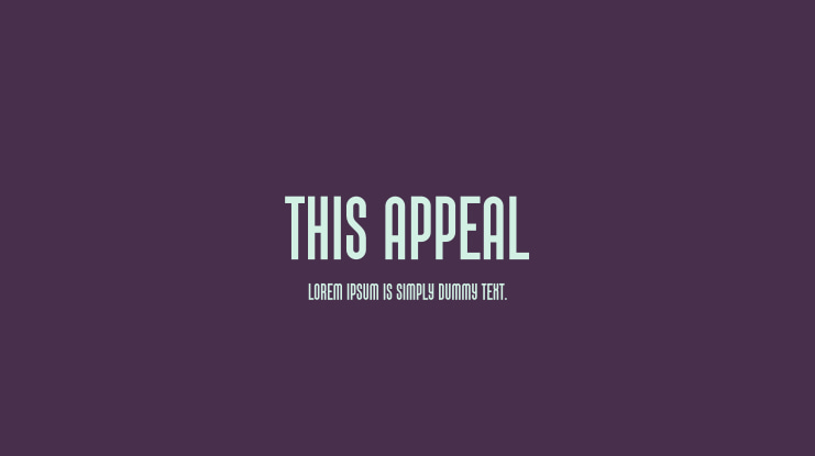 This Appeal Font