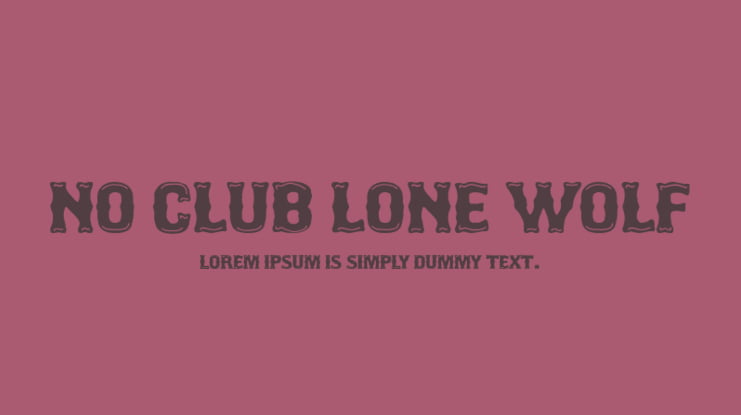 No Club Lone Wolf Font