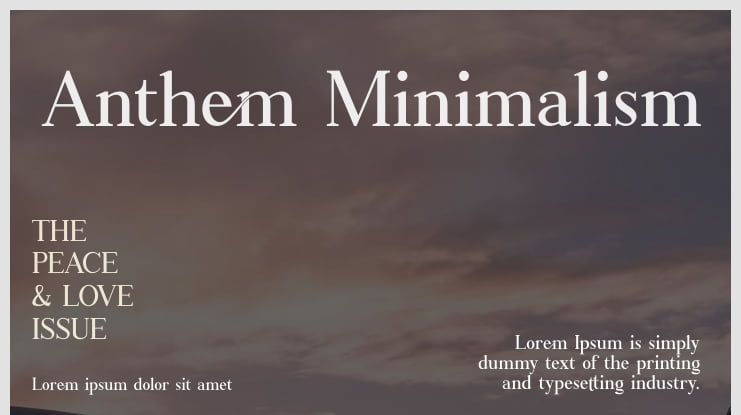 Anthem Minimalism Font
