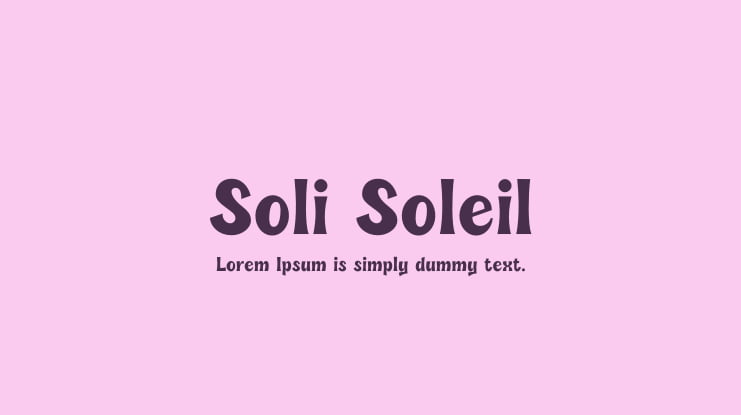 Soli Soleil Font Family