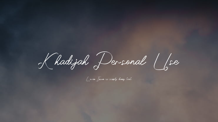 Khadijah Personal Use Font