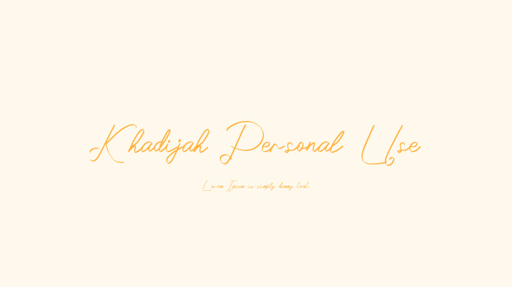 Khadijah Personal Use Font