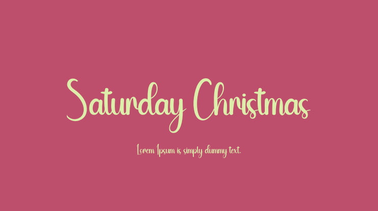 Saturday Christmas Font