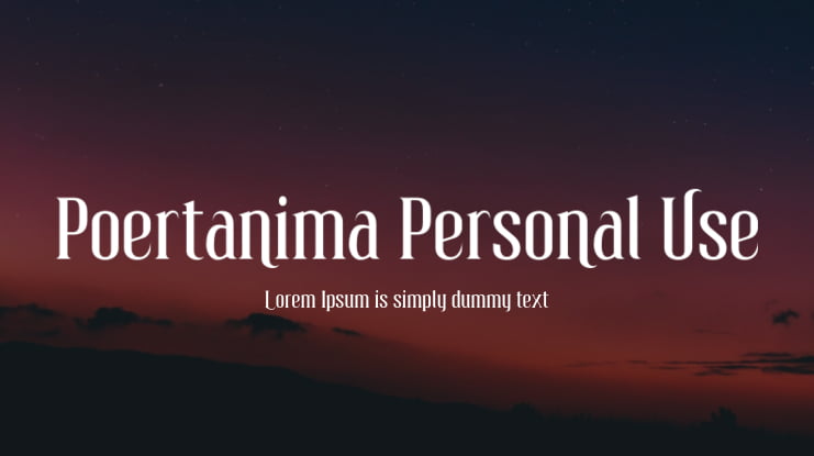 Poertanima Personal Use Font