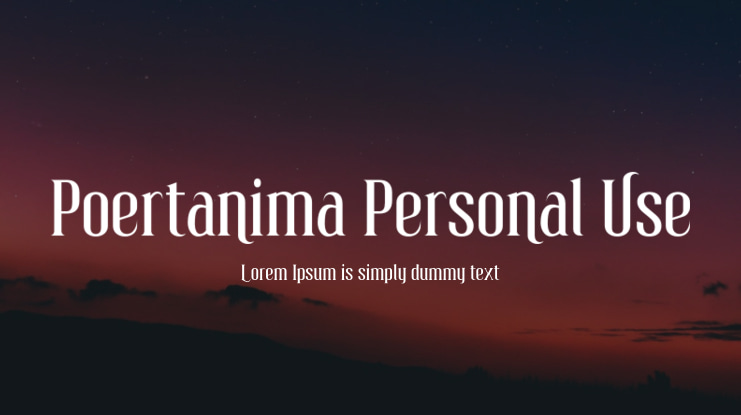 Poertanima Personal Use Font