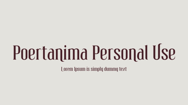 Poertanima Personal Use Font