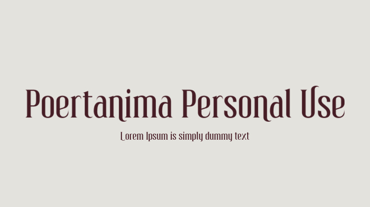 Poertanima Personal Use Font