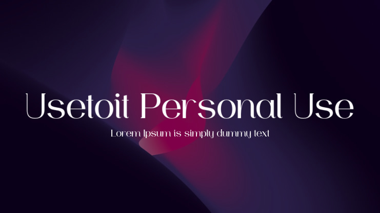 Usetoit Personal Use Font