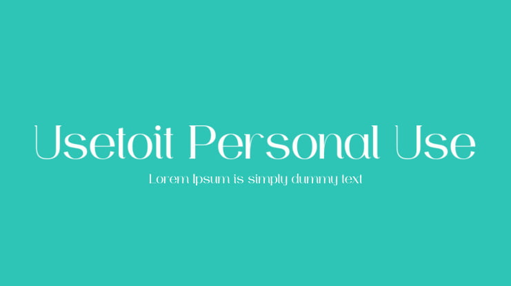 Usetoit Personal Use Font