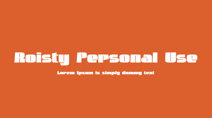 Roisty Personal Use Font