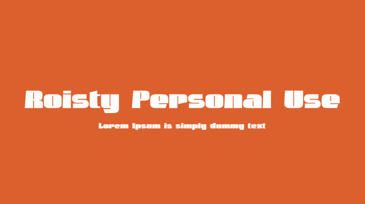 Roisty Personal Use Font