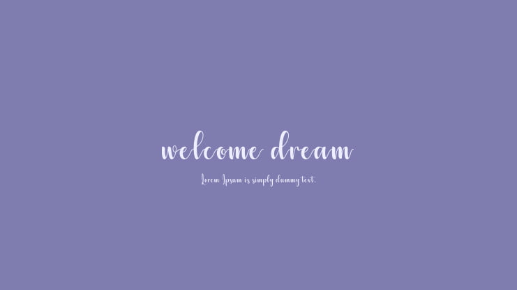 welcome dream Font