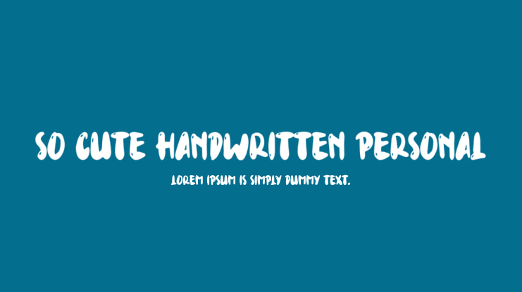 So Cute Handwritten Personal Font