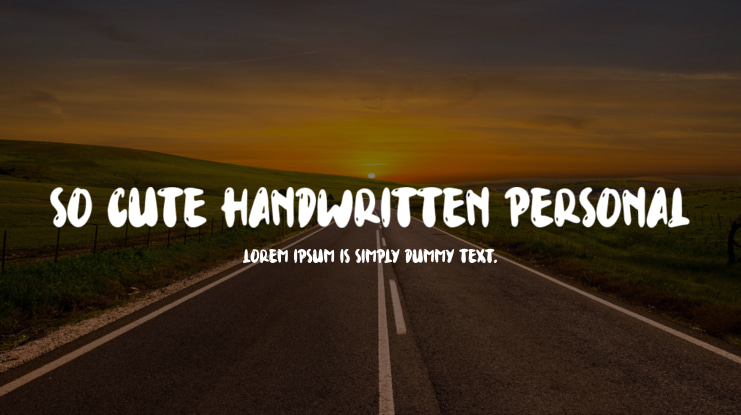 So Cute Handwritten Personal Font