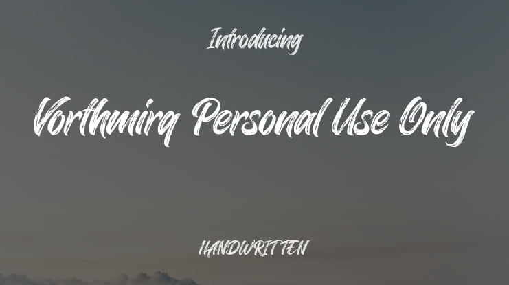Vorthmirq Personal Use Only Font