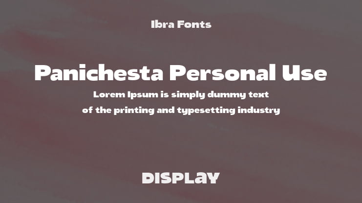 Panichesta Personal Use Font