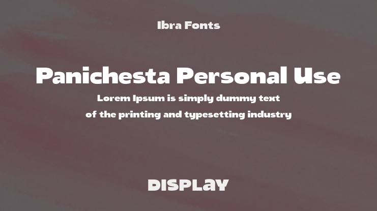 Panichesta Personal Use Font