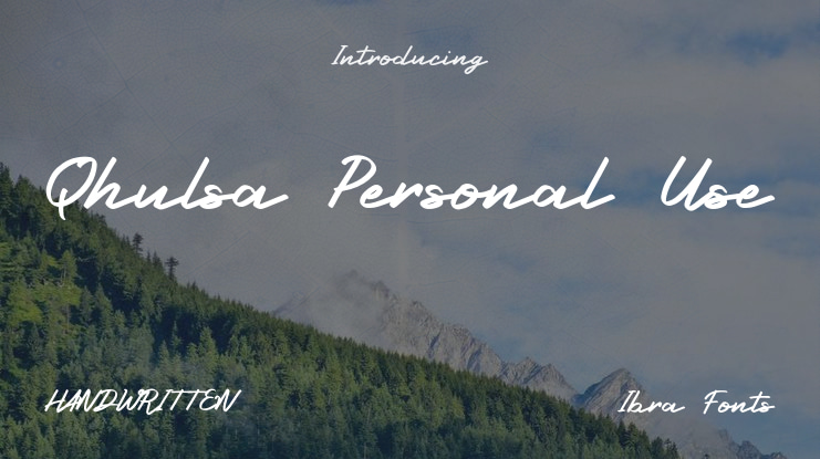 Qhulsa Personal Use Font