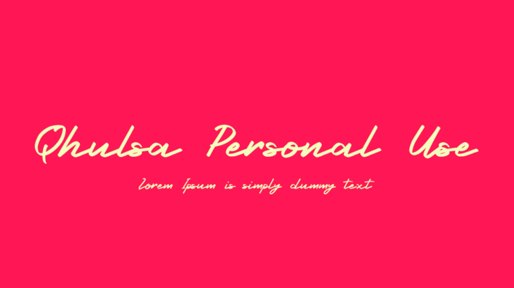 Qhulsa Personal Use Font