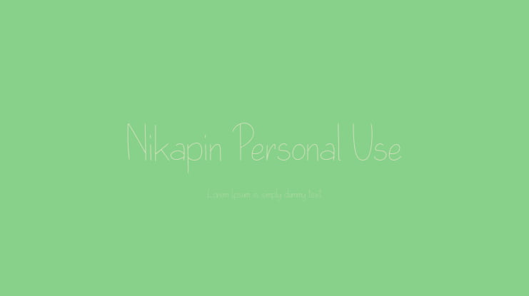 Nikapin Personal Use Font