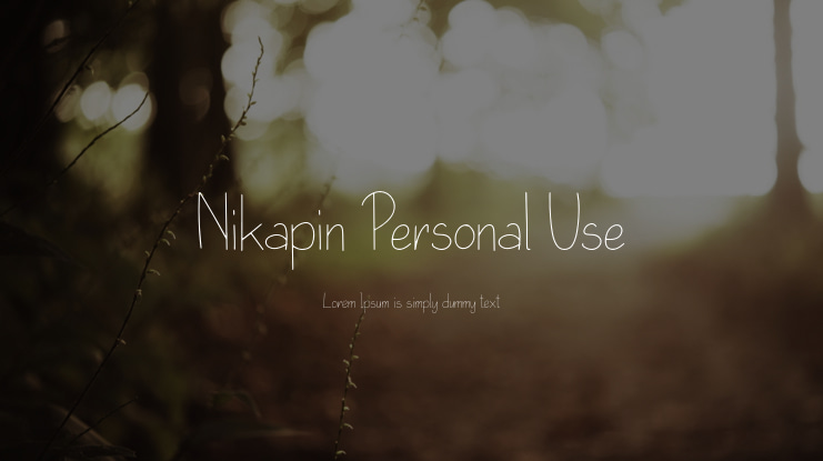 Nikapin Personal Use Font